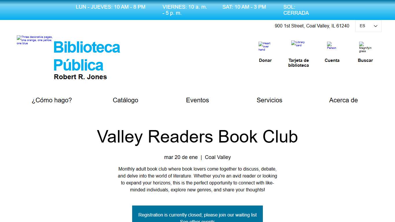 Valley Readers Book Club robertrjoneslibrary