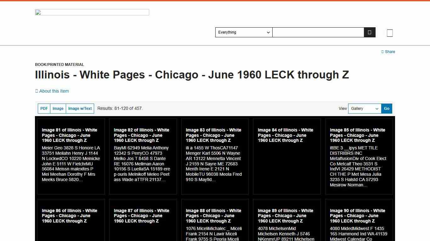 Illinois - White Pages - Chicago - June 1960 LECK through Z Library of Congress